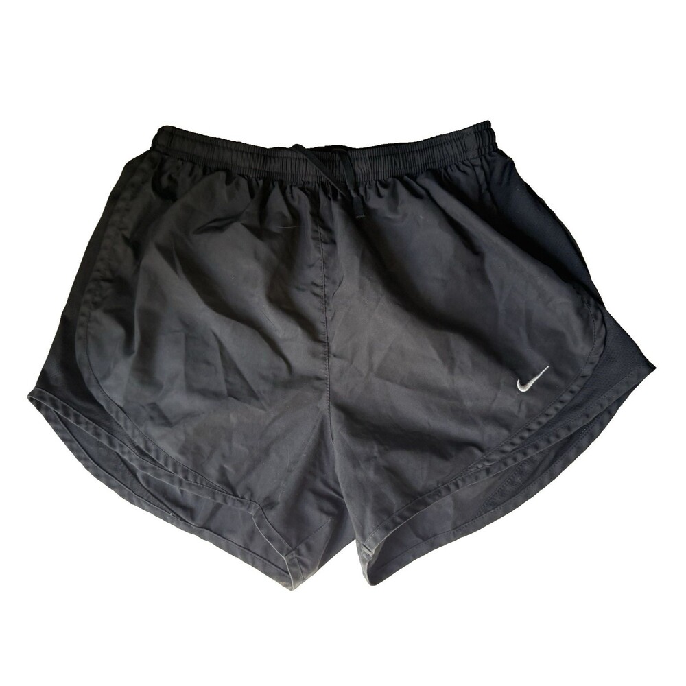 Nike Tempo Women’s Black Running Shorts Mesh Dri-FIT Size Small Embroidered Logo